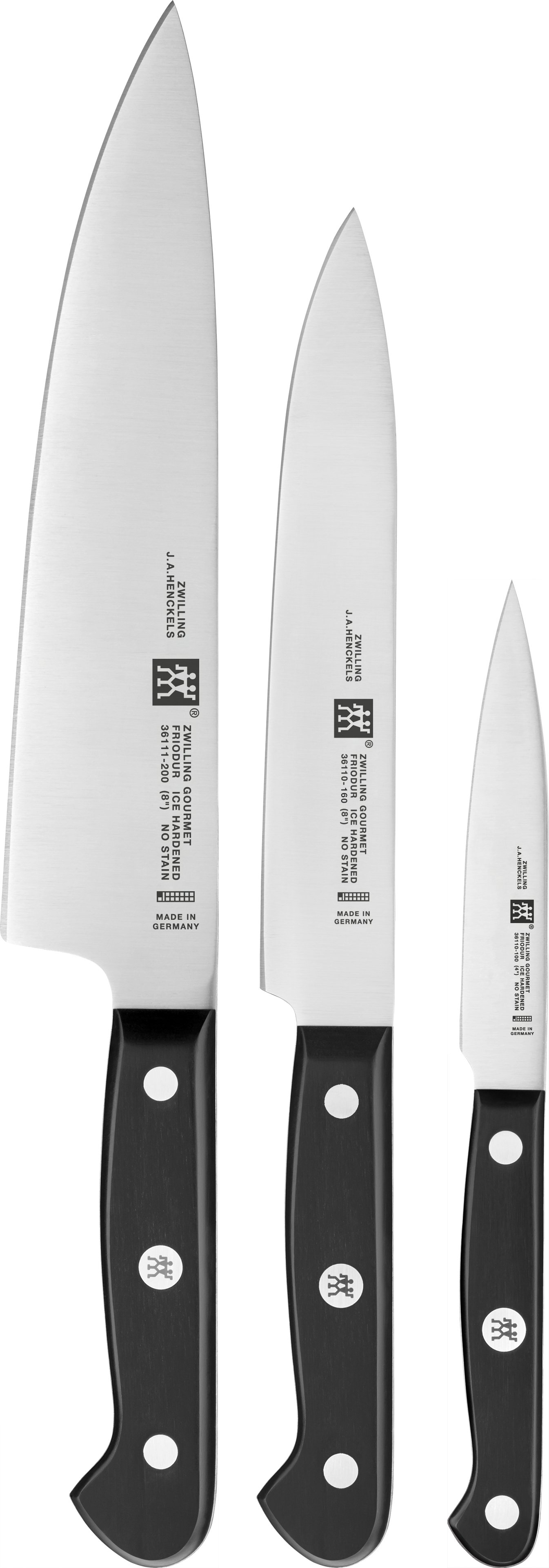 Zwilling Messerset GOURMET 3-teilig in Farbe Metallfarben/schwarz