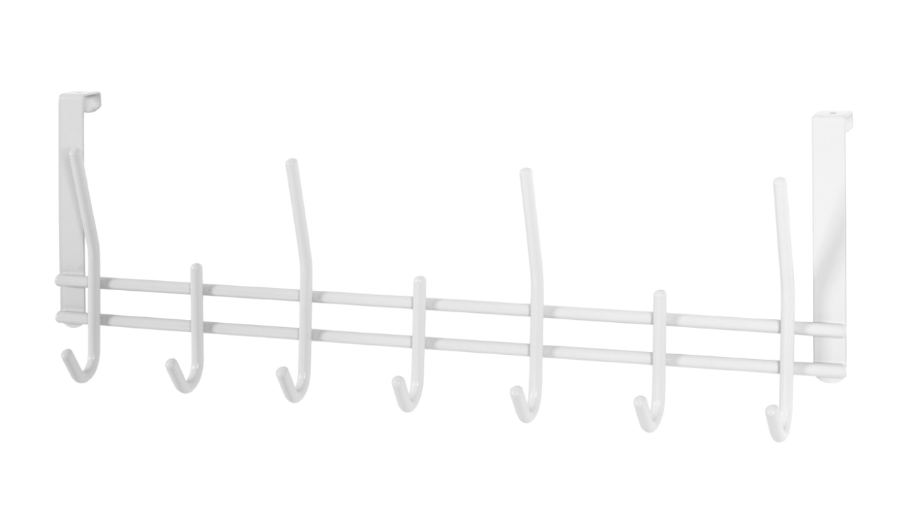 Haku Möbel Türgarderobenleiste ca. B54 H20 T7 cm in Metall weiss pulverbeschichtet, Krippe, Mobiliar, Bett für Säuglinge