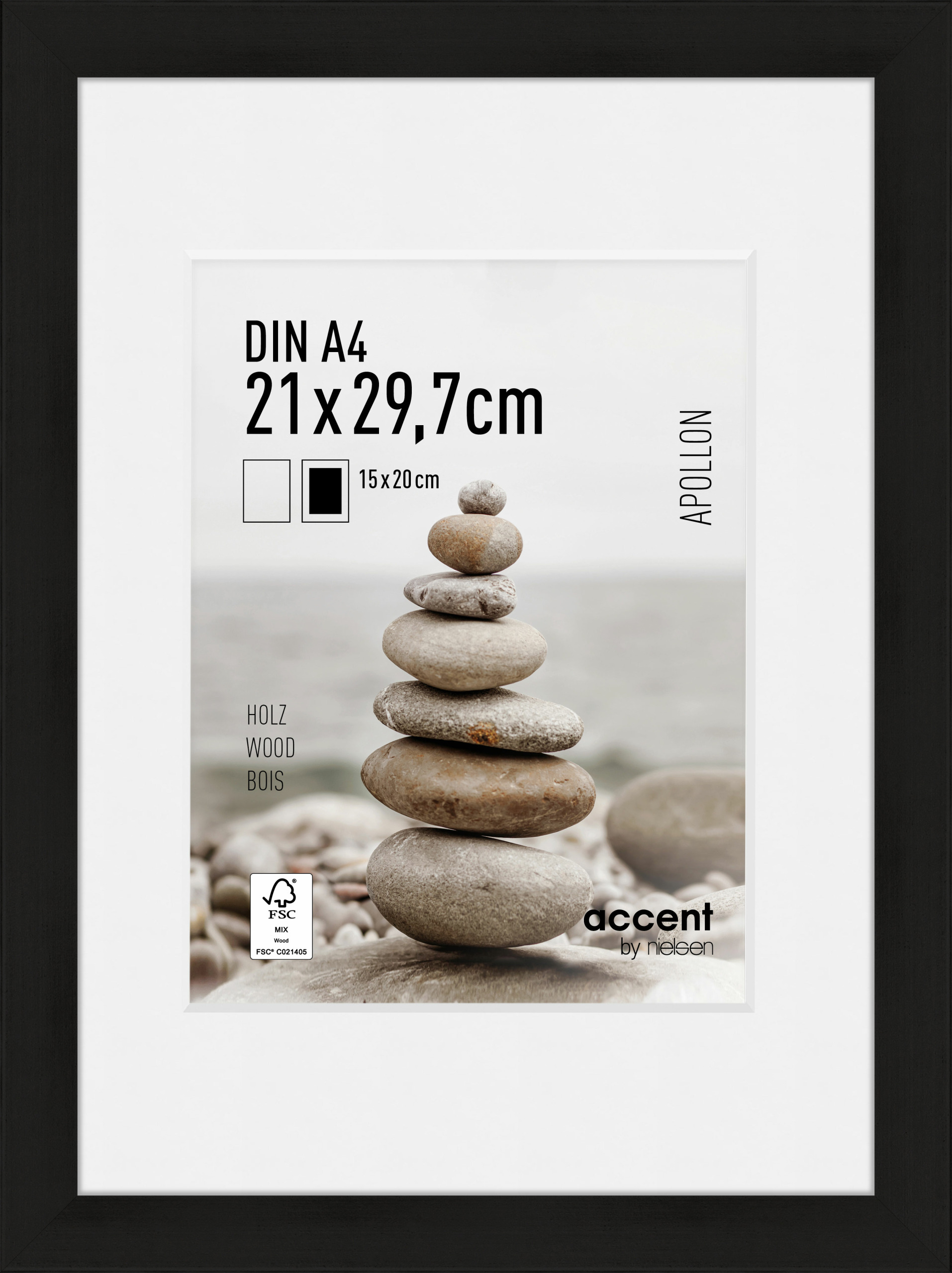 Accent by Nielsen Holz Bilderrahmen Apollon ca. 21x29,7cm in Farbe Black