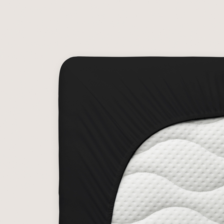 Schlafgut Casual Spannbettlaken ca. 140x200-160x200cm in Farbe Off-Black