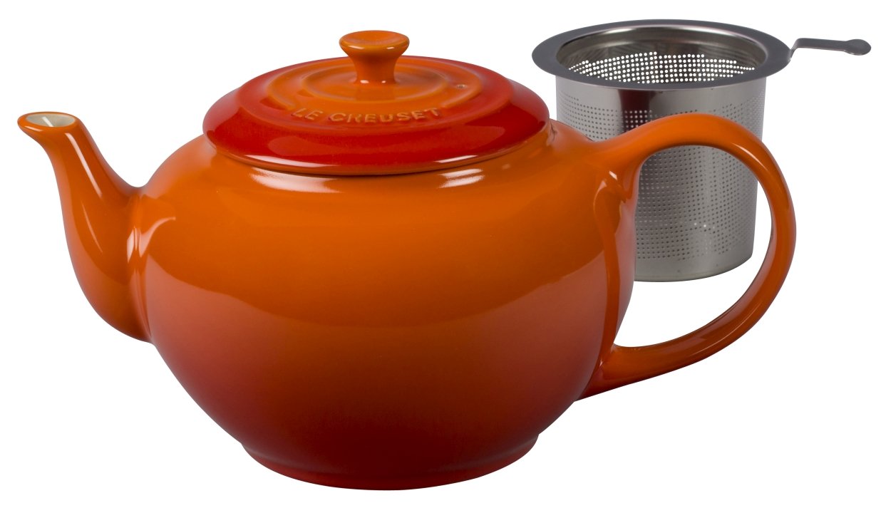 Le Creuset Kanne 1,3 Liter mit Sieb in Ofenrot