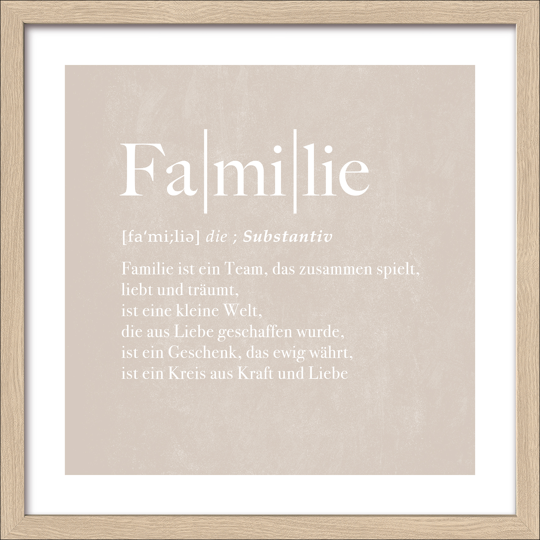 PRO ART Framed-Art Slim Scandic 33x33cm Familie