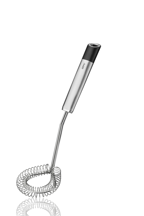 GEFU Spiralbesen PRIMELINE in Farbe schwarz/silber, Schneebesen, Küchenutensil, Springel, Stabmixer, Küchenwerkzeug