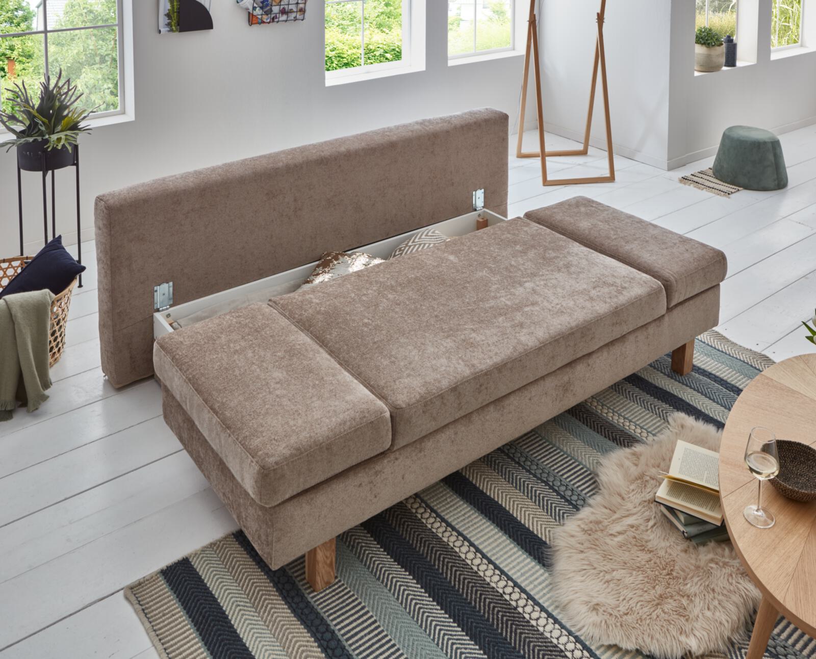 Restyl Schlafsofa Tino ca. 150x200cm in Stoff beige