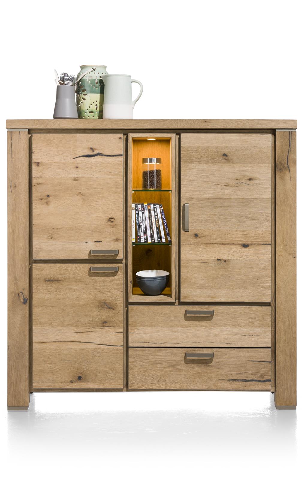 Habufa Highboard CANOVA ca. 140x140x45cm in Railway brown
