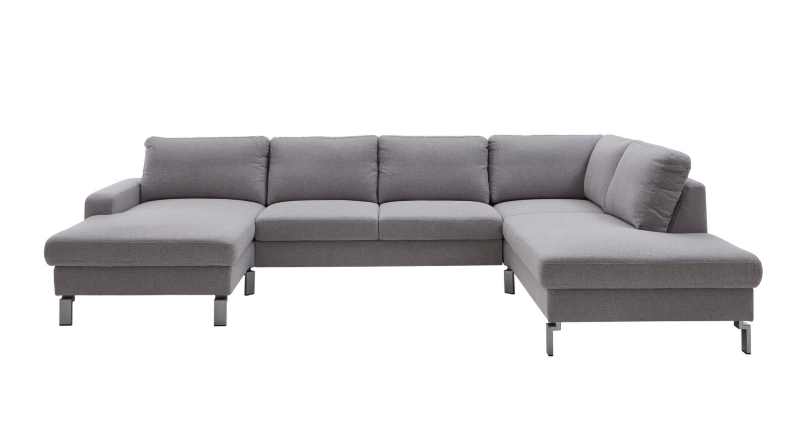 Polstergruppe COAST ca. 336x220cm in Stoff Mono light grey