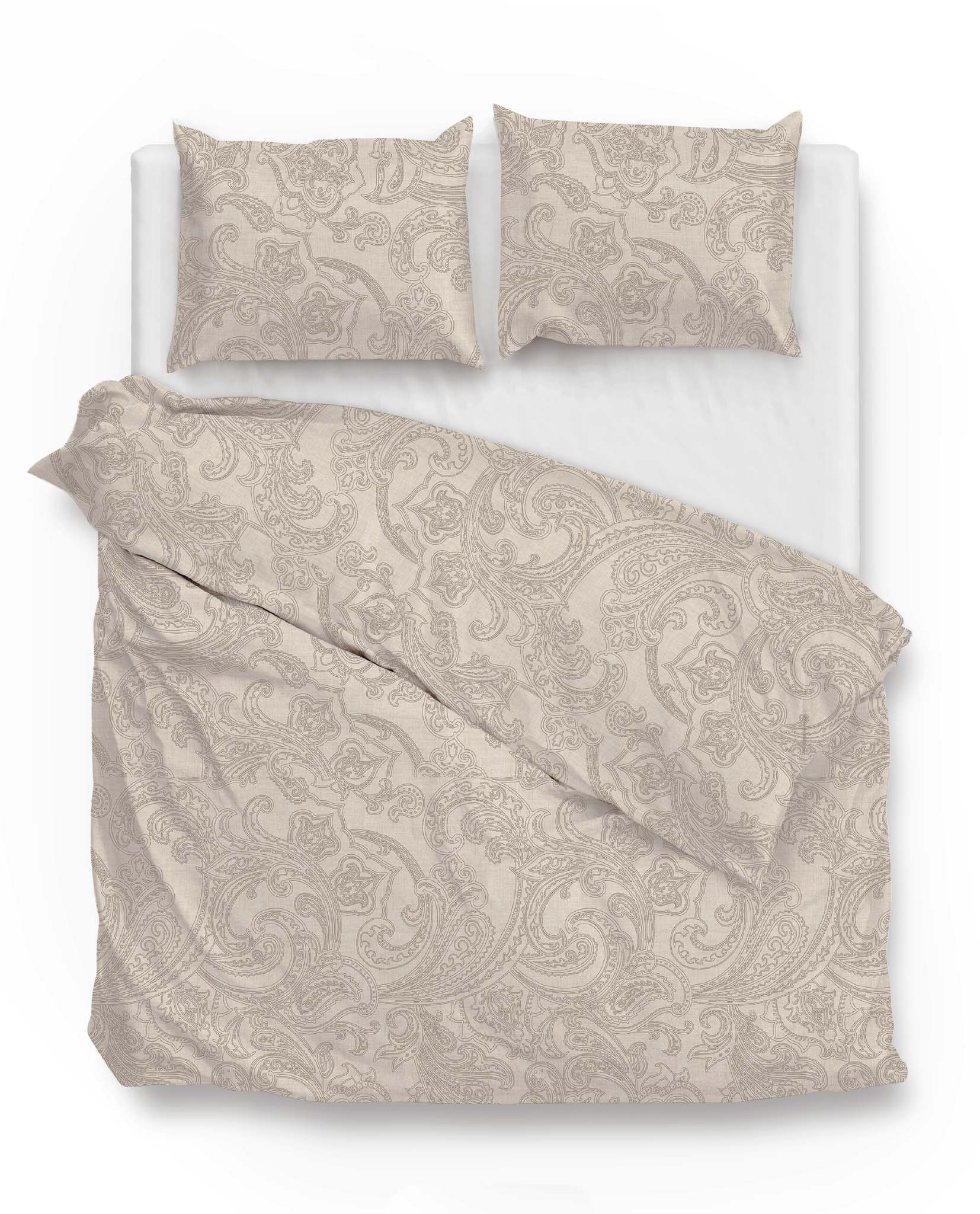 Bettwäsche ca. 200x200cm PAISLEY DI LINO in Beige Bettwäsche ca. 200x200cm PAISLEY DI LINO in Beige, bettwäsche, damastmuster, paisley muster, wäsche set, kissenbezüge
