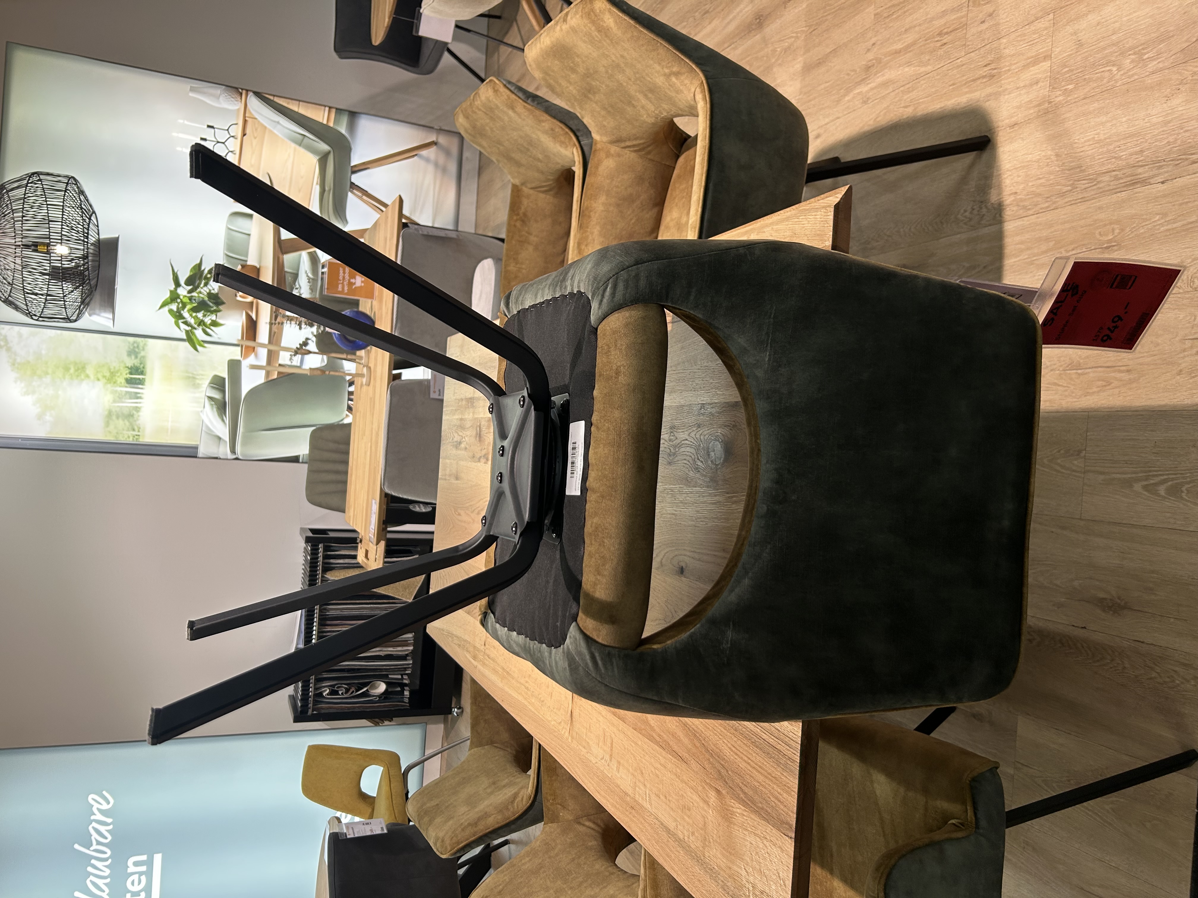 Knudsen Stühle-Set 6tlg. in Farbe Adore 315/Hunter 3154, Innenarchitektur, Holz, Mobiliar, Sperrholz, Stuhl