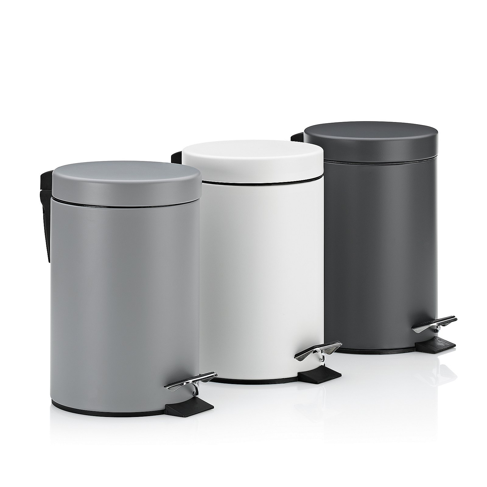Kela Kosmetikeimer Monaco MONACO in dunkelgrau, Zinn, Kann, Mülleimer, Flasche, Shaker