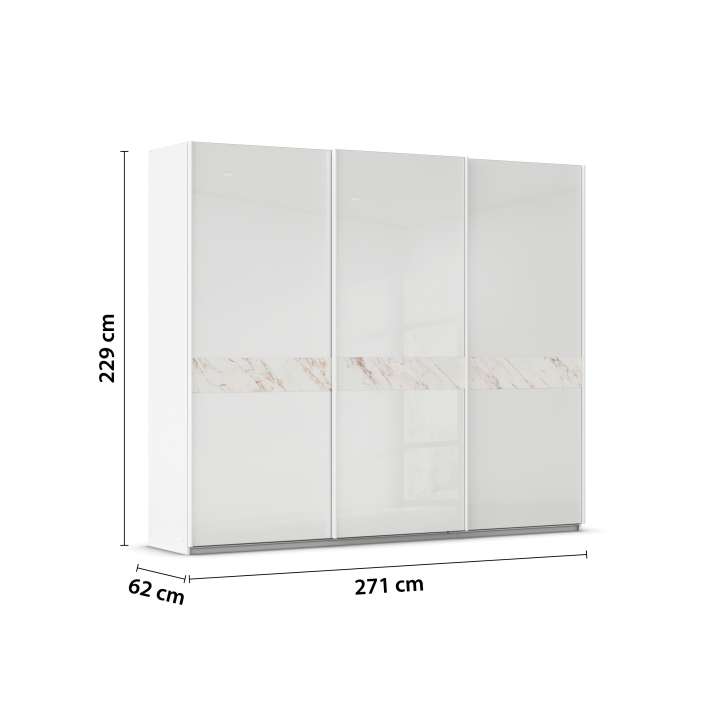 Schwebetürenschrank in Front/Korpus alpinweiß