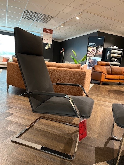 Erpo Freischwinger CLASSICS CL261 in Leder black 390.100 PG:M, Sessel, Schwarz, Metallrahmen, Gepolstert, Kaufhaus