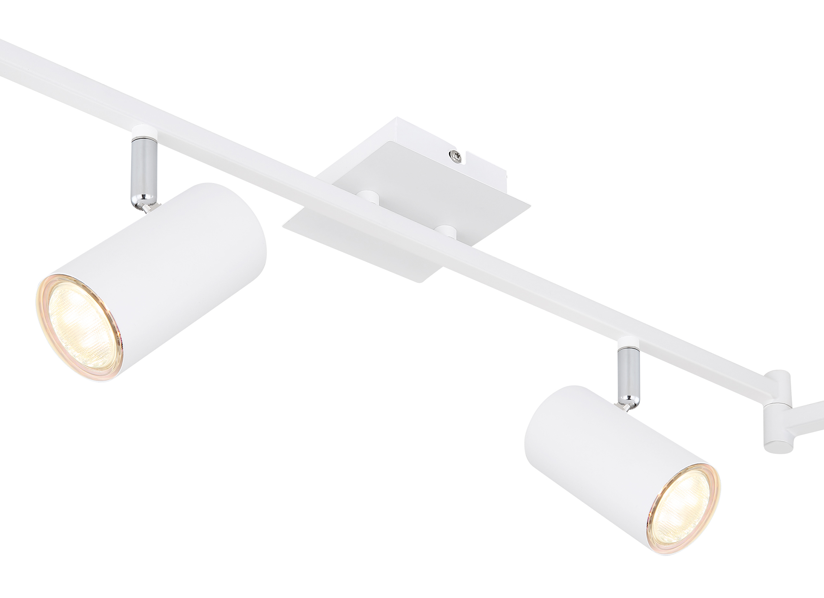 Strahler in Metall verchromt weiß Strahler in Metall verchromt weiß, Track lighting, Spotlights, Weiß, Deckenmontage, Verstellbare Köpfe