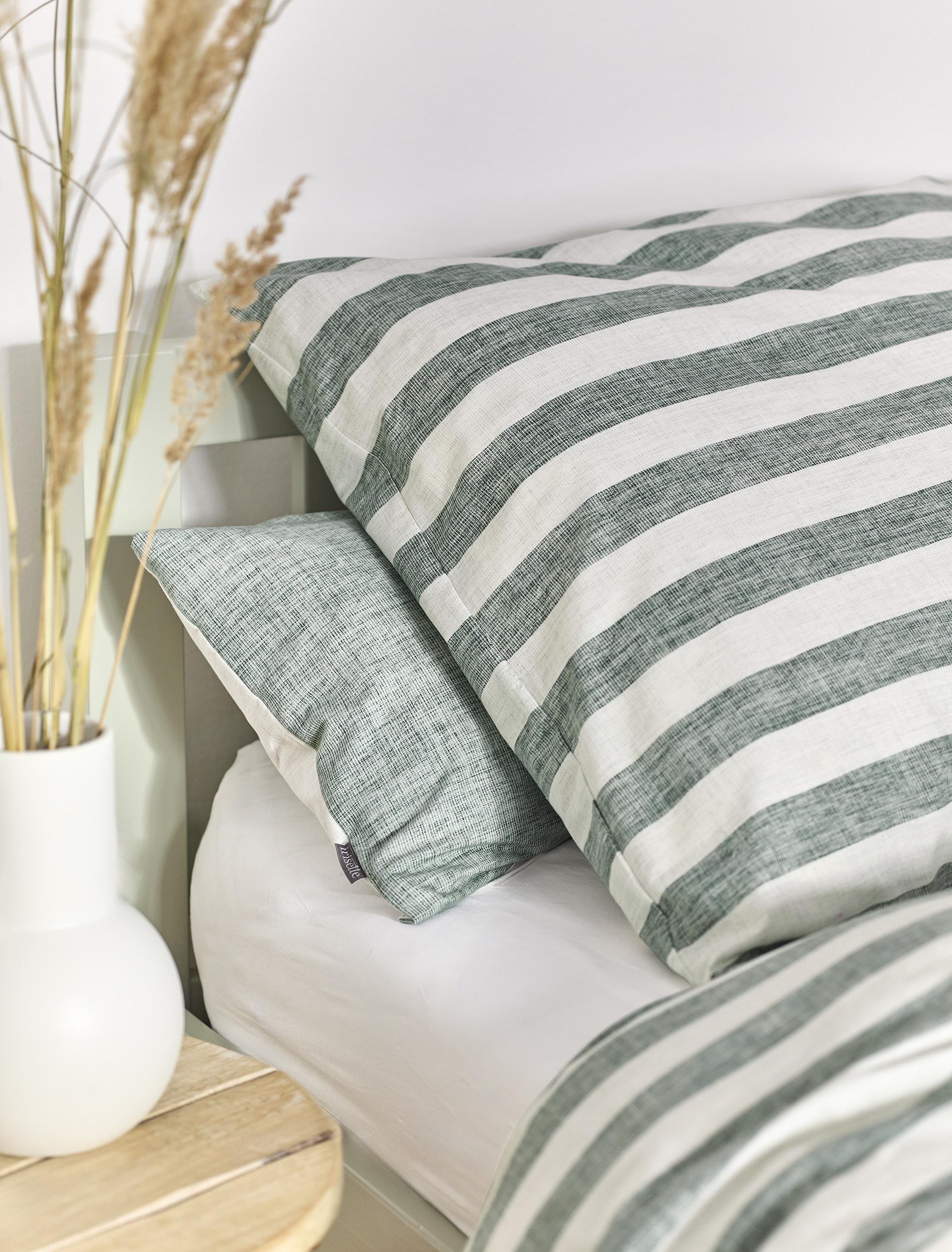 Irisette Mako-Satin Bettwäsche WAVE-HK ca. 155x220cm in Farbe salbei