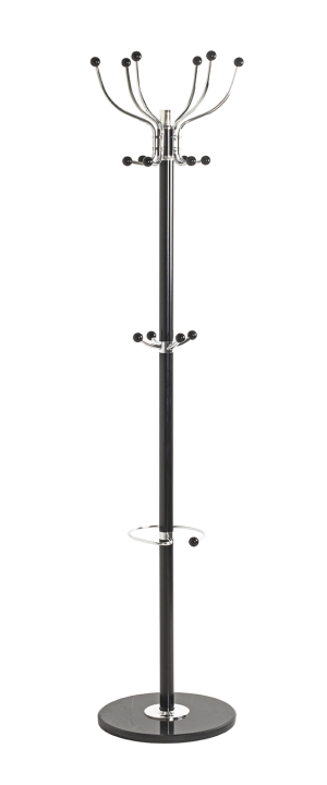 Haku Möbel Garderobenständer Mecki in Chrom / schwarz ca. 176 cm hoch