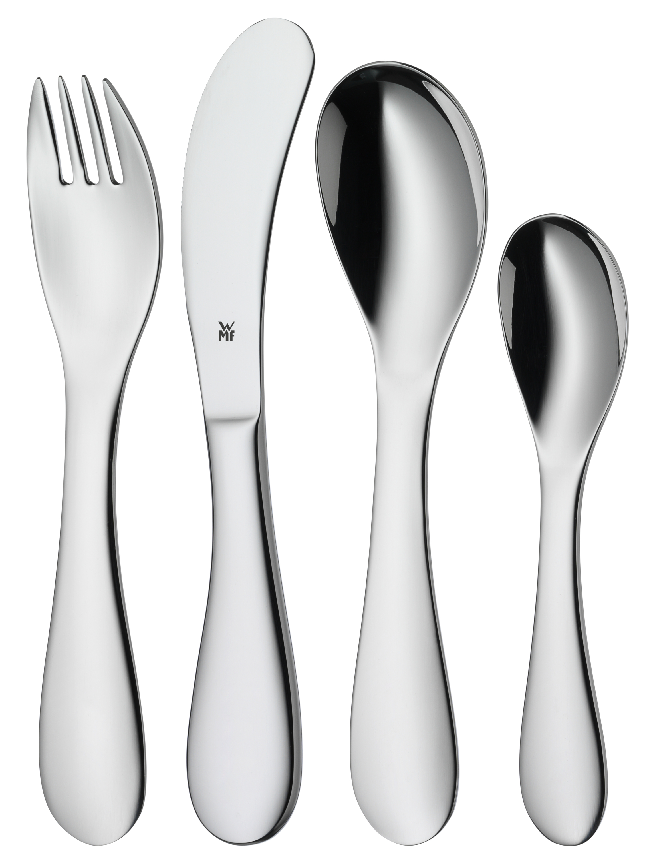 WMF Kinderbesteck-Set Knuddel, 4-teilig in poliertem Edelstahl WMF Kinderbesteck-Set Knuddel, 4-teilig in poliertem Edelstahl