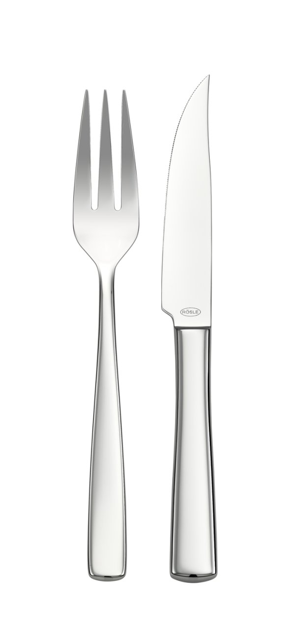 Rösle Steakbesteck-Set 12-tlg. ELEGANCE, Gabel, Kaffel, Essen, Stahl, Messer-Set