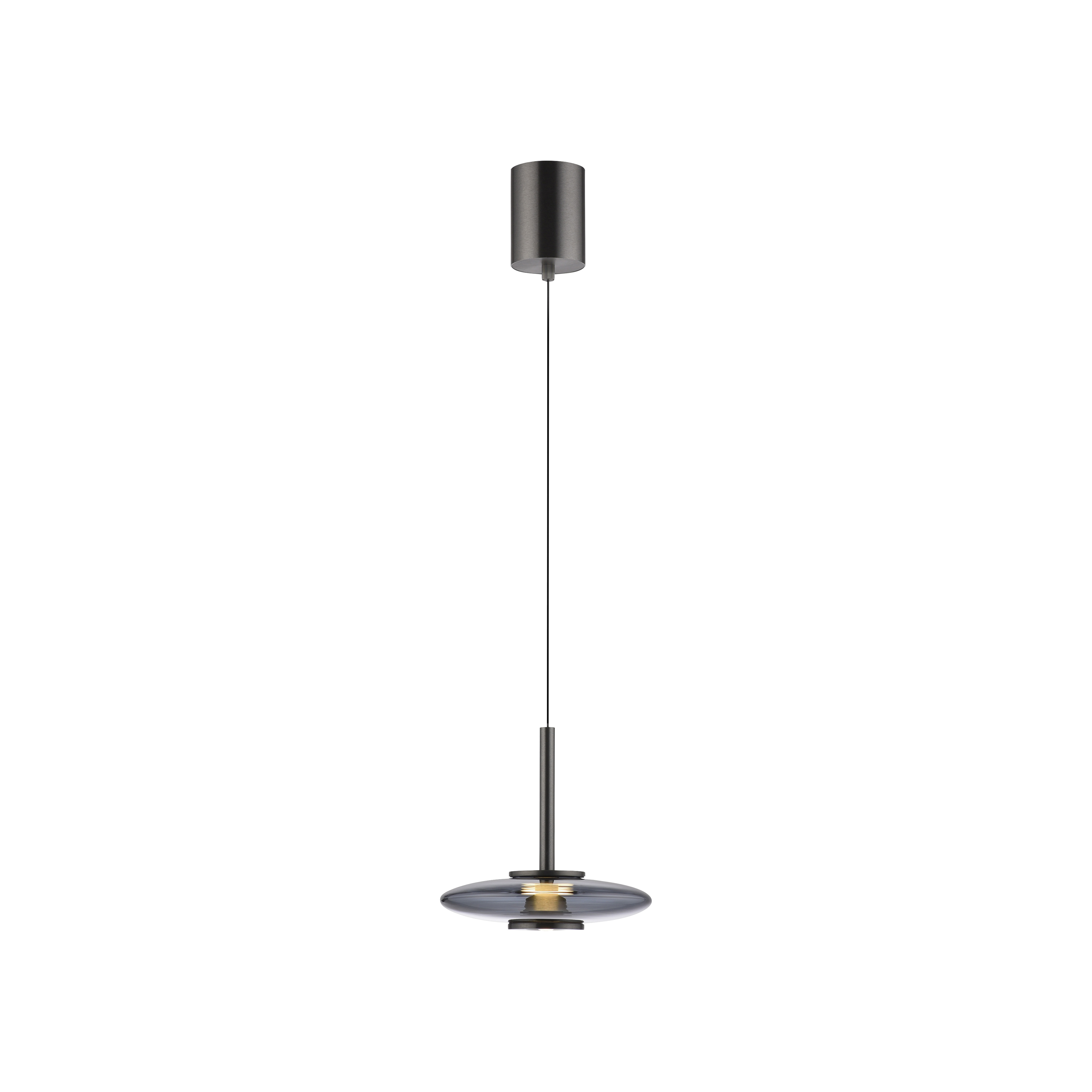 Paul Neuhaus LED-Pendelleuchte PURE VITRUM 2-flammig in Farbe grau, Pendelleuchte, Hängeleuchte, Metall, Dunkel, Glasplatte