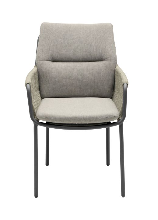 L.C. Wholesaler Armlehnstuhl COMO in grau/anthrazit, Moebel, Stuhl, Kissen, Dekoration für Zuhause, Sessel