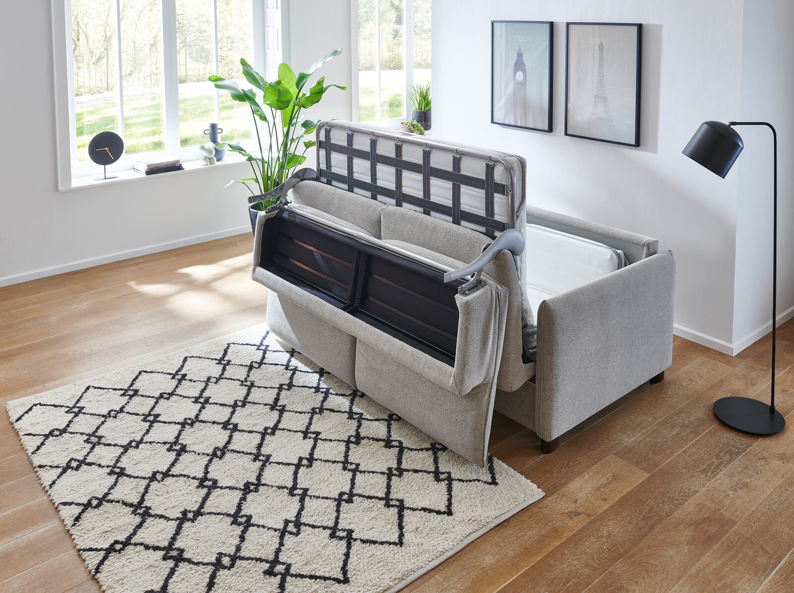 Schlafsofa FLORENZ ca. 140x208cm in Stoff beige