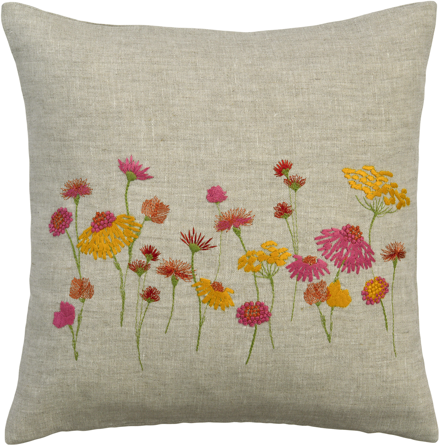 Sander Kissenhülle GERRY LINNEN ca. 40 x 40cm in Farbe beige, Kissen, Dekoration für Zuhause, Muster, Stickerei