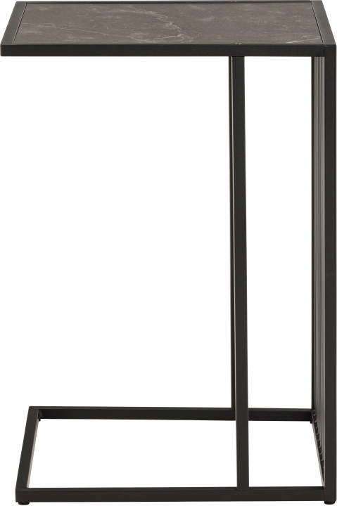 Actona Ecktisch STRINGTON ca. 43x35cm in Platte Melamin Marmor schwarz, Gestell Metall schwarz
