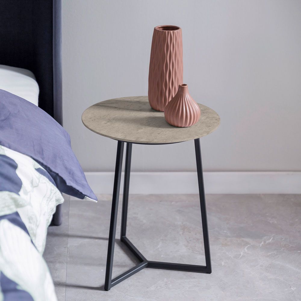 SCHÖNER WOHNEN-Kollektion Couchtisch CONNECT Ø ca. 40 cm, Höhe ca. 49 cm in Keramik beton