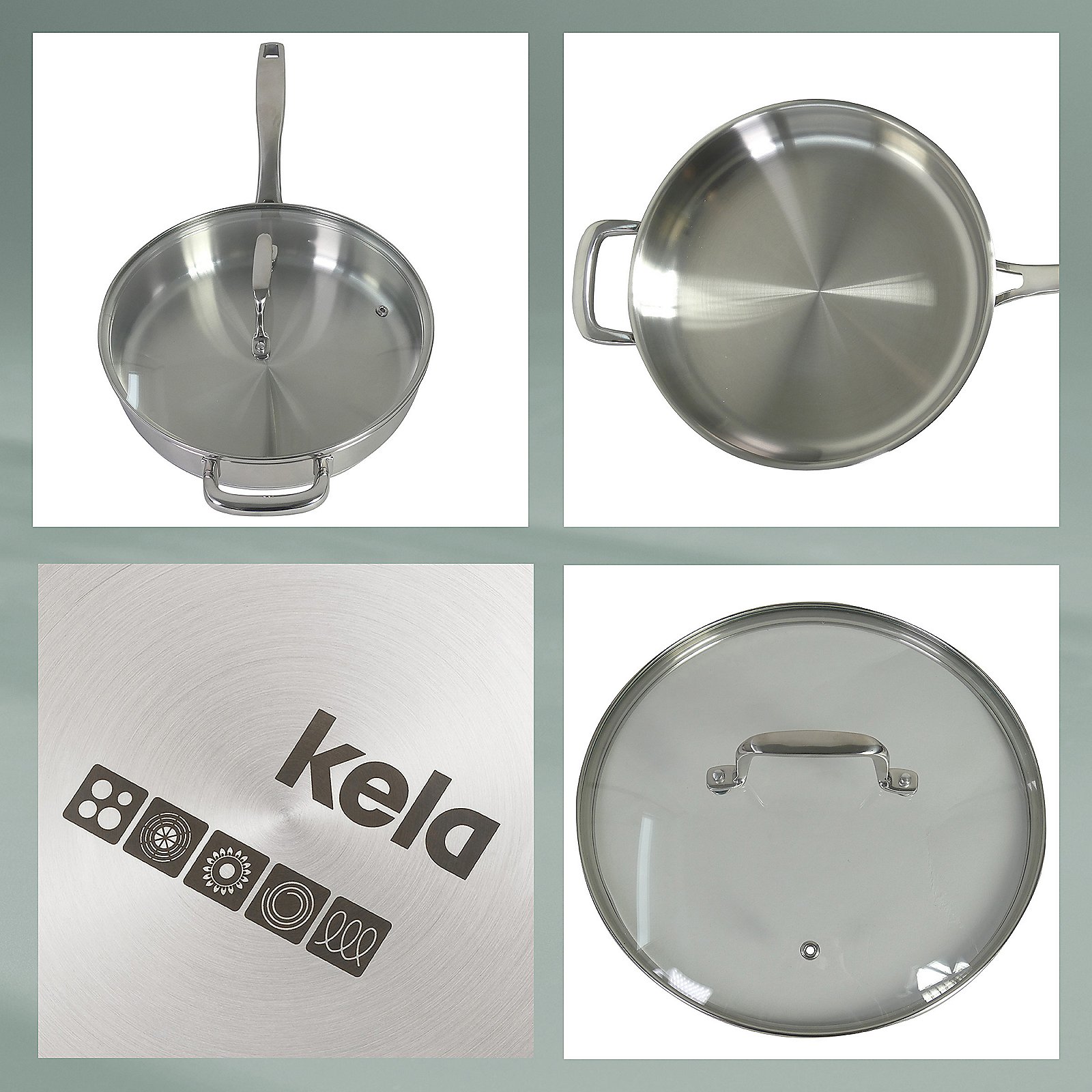 Kela Schmorpfanne Flavoria FLAVORIA in Silber Glänzend, Kochtopf, Kochgeschirr, Spüle, Bratpfanne