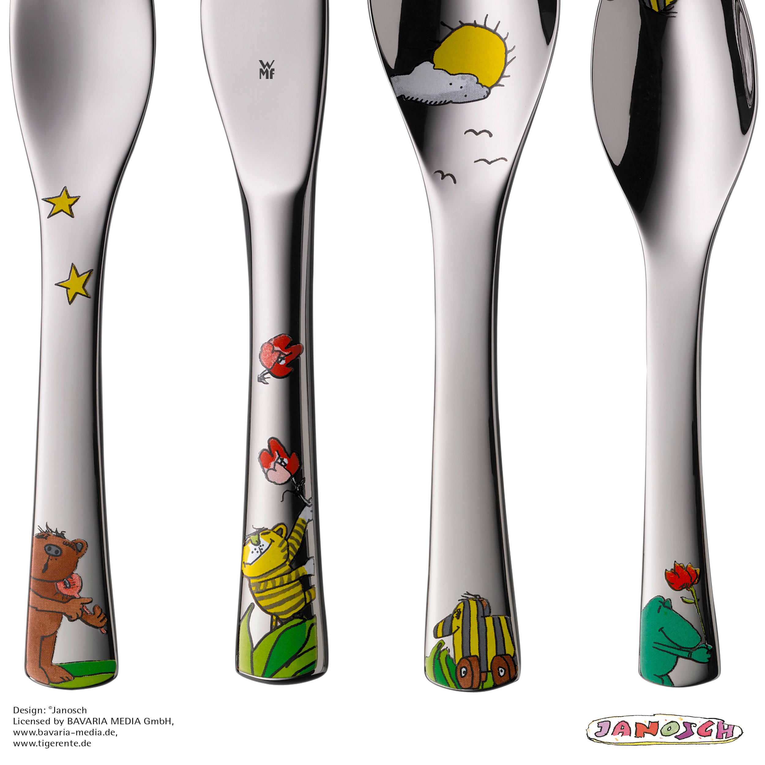 WMF Kinderbesteck-Set Janosch, 4-teilig in poliertem Edelstahl WMF Kinderbesteck-Set Janosch, 4-teilig in poliertem Edelstahl