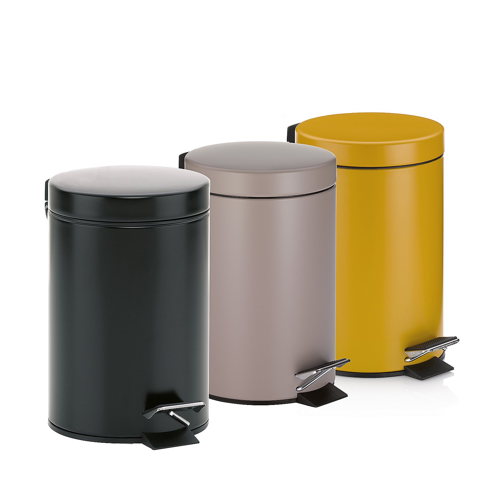 Kela Kosmetikeimer Monaco GRAPHIT in Metall schwarz, Zinn, Kann, Mülleimer, Flasche, Shaker