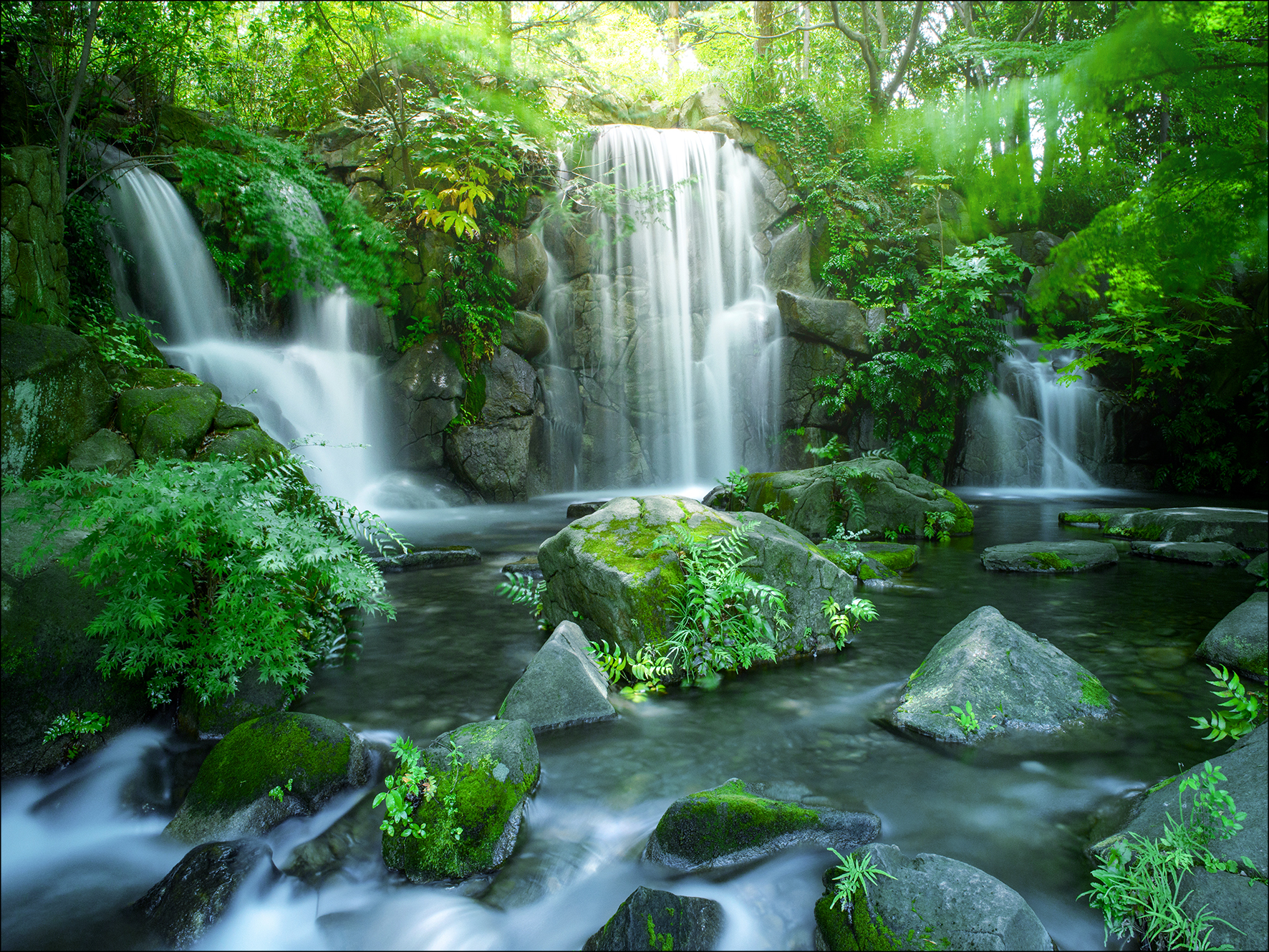 PRO ART Canvas-Art Junges Wohnen 80x60cm Forest & Waterfall I