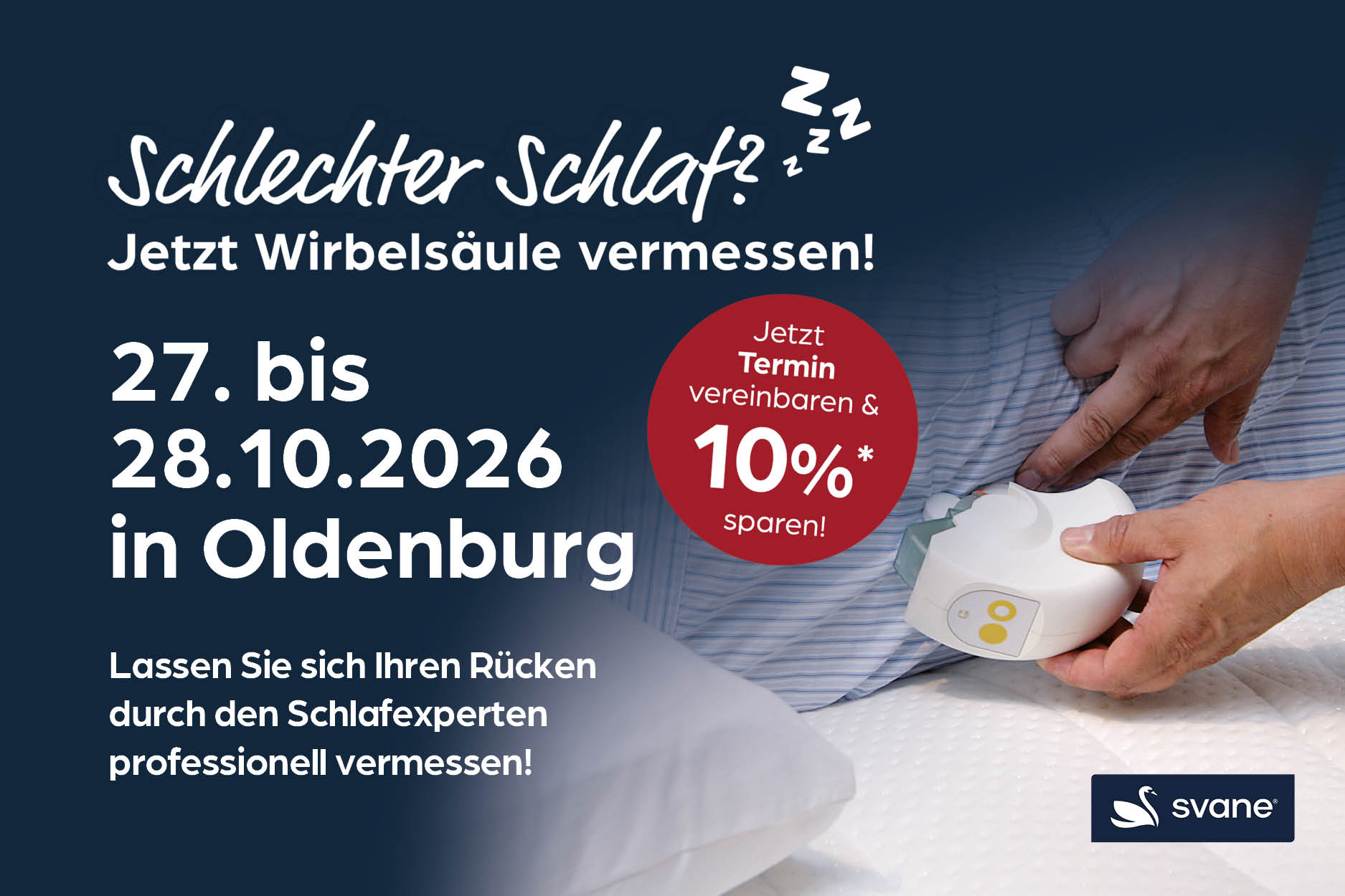 Matratze, Wirbelsäulenvermessung, Messgerät, Schlafberatung