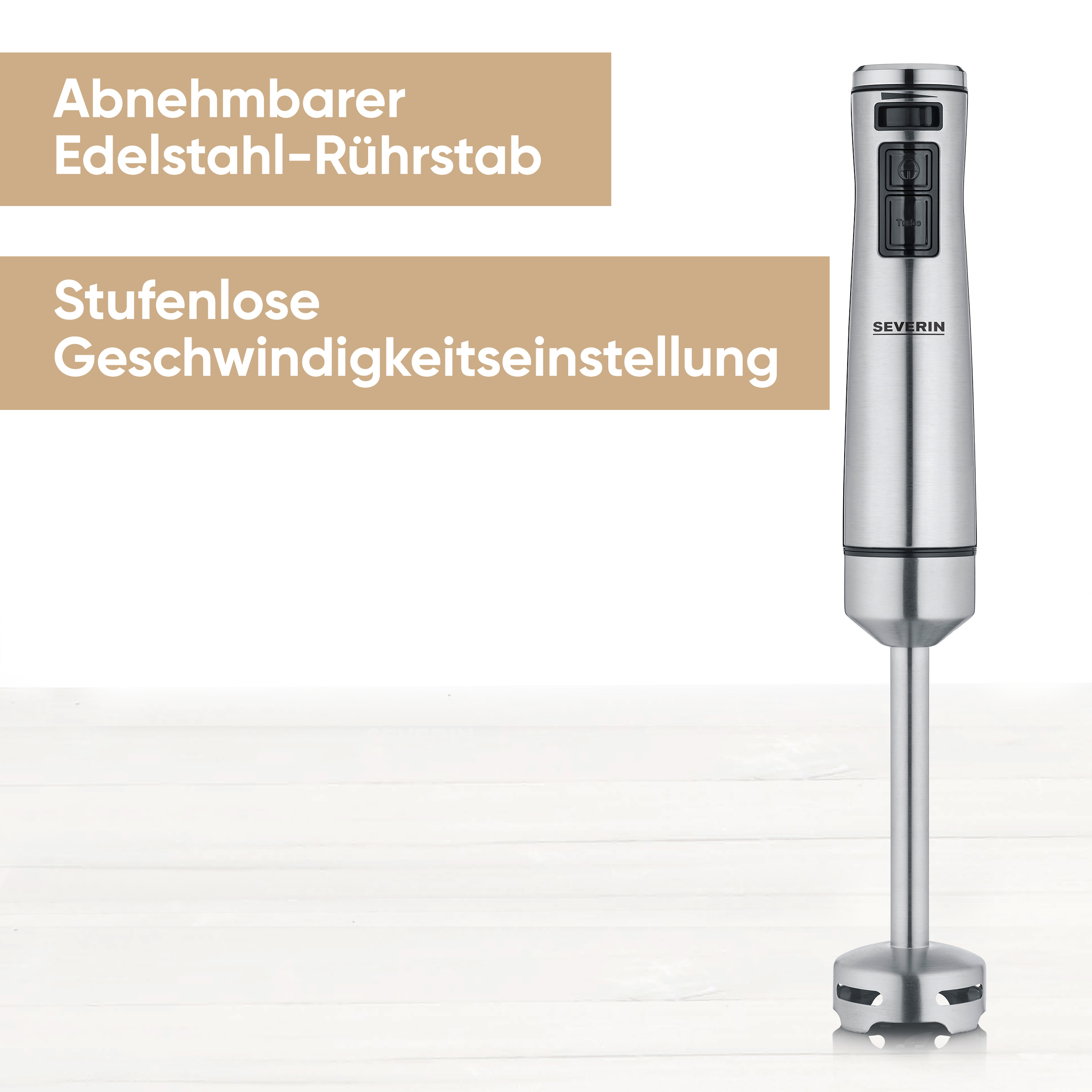 Severin Stabmixer SM 3773 in Edelstahl gebürstet/schwarz
