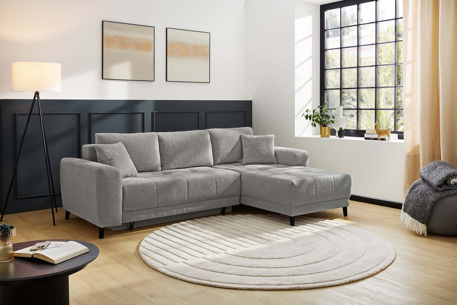 JOB Wohnlandschaft BEVERLY ca. 251x172cm in Chenille grau