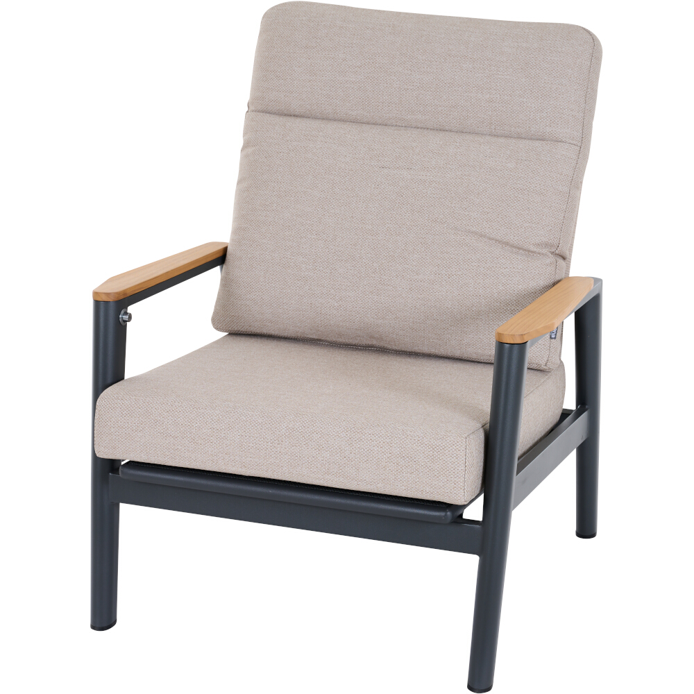 Lounge-Sessel CORTINA ca.B81 H62 T79 cm in Aluminium matt anthrazit, Moebel, Stuhl, Sessel
