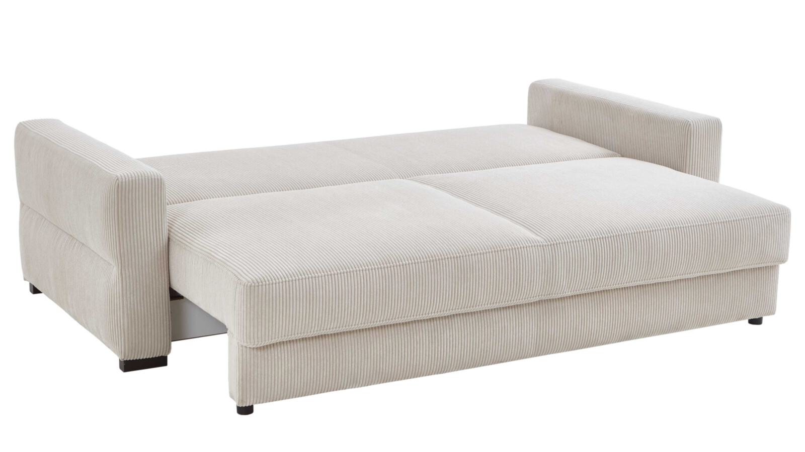 Querschläfer Linett Beige Restyl Schlafsofa Linett ca. 160x200cm in Stoff Cord natur