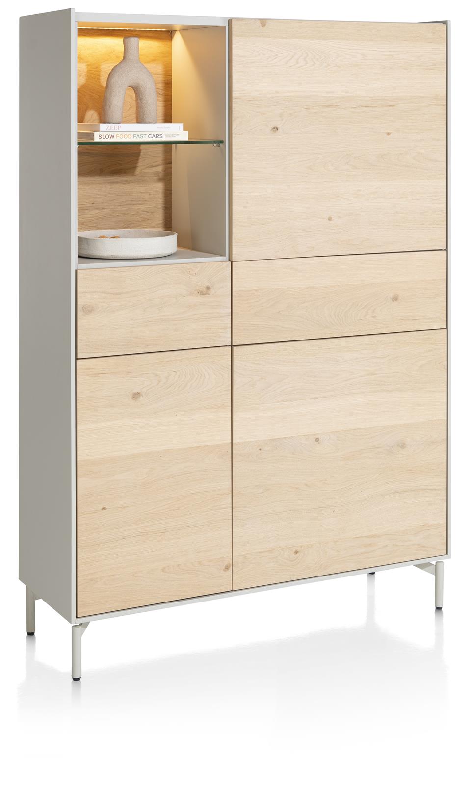 XOOON Schrank NIORA ca. B120 H175 T40 cm in Eiche natur/silk grey lackiert XOOON Schrank NIORA ca. B120 H175 T40 cm in Eiche natur/silk grey lackiert
