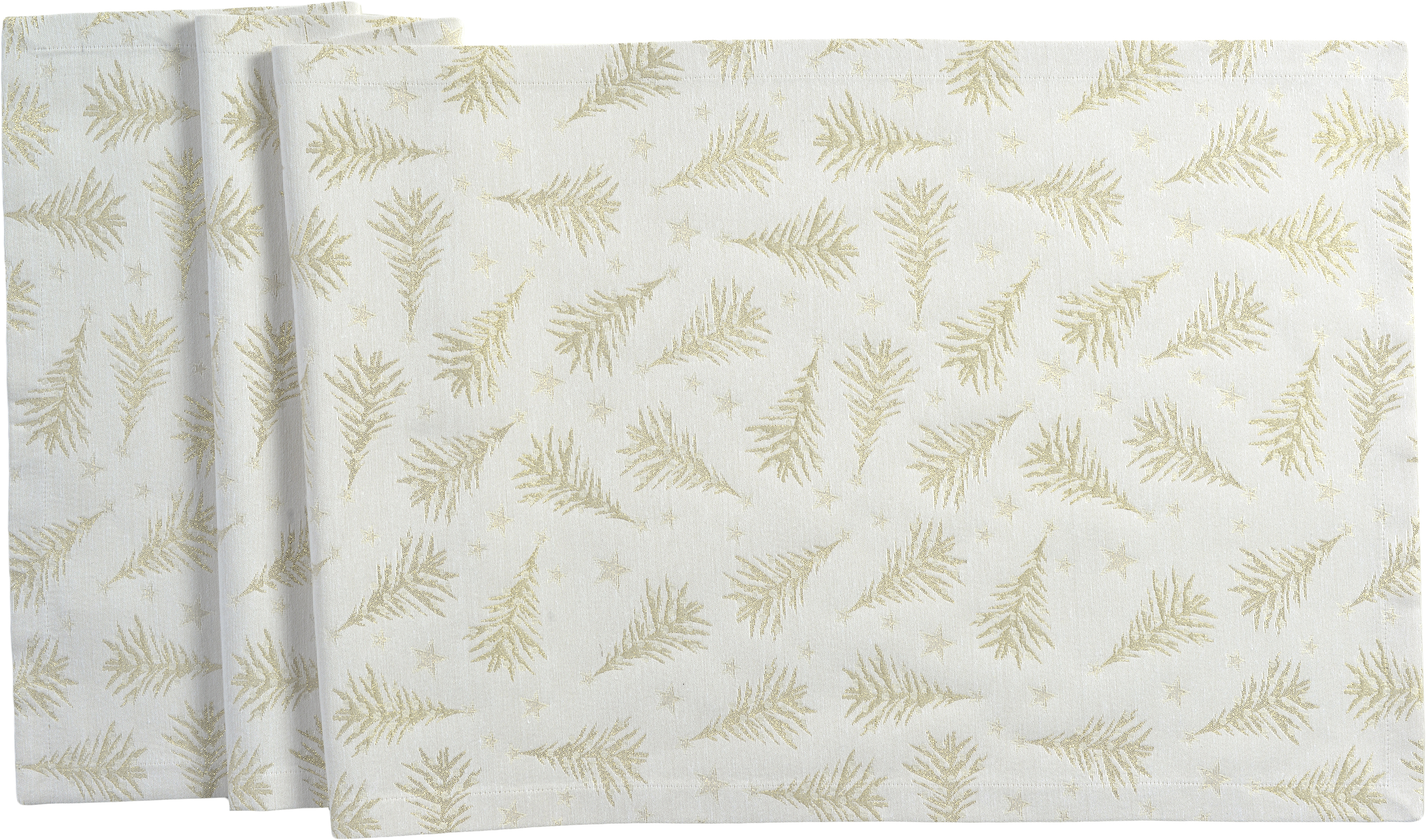 Sander Tischdecke NATALE ca. 85x85cm in Farbe ecru, Tischdecke, Weiß, Goldene Muster, Zweierpack, Stofftextil