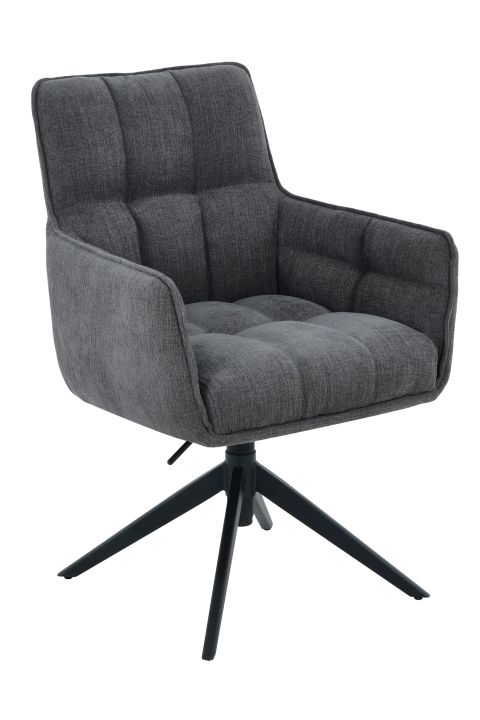 Hela Armlehnstuhl POMBA S ca. B61 H96 T65,5 cm in Stoff anthrazit 28, Sessel, Stuhl, Stuhl mit Rollen, Polsterstuhl, Stoffbezug
