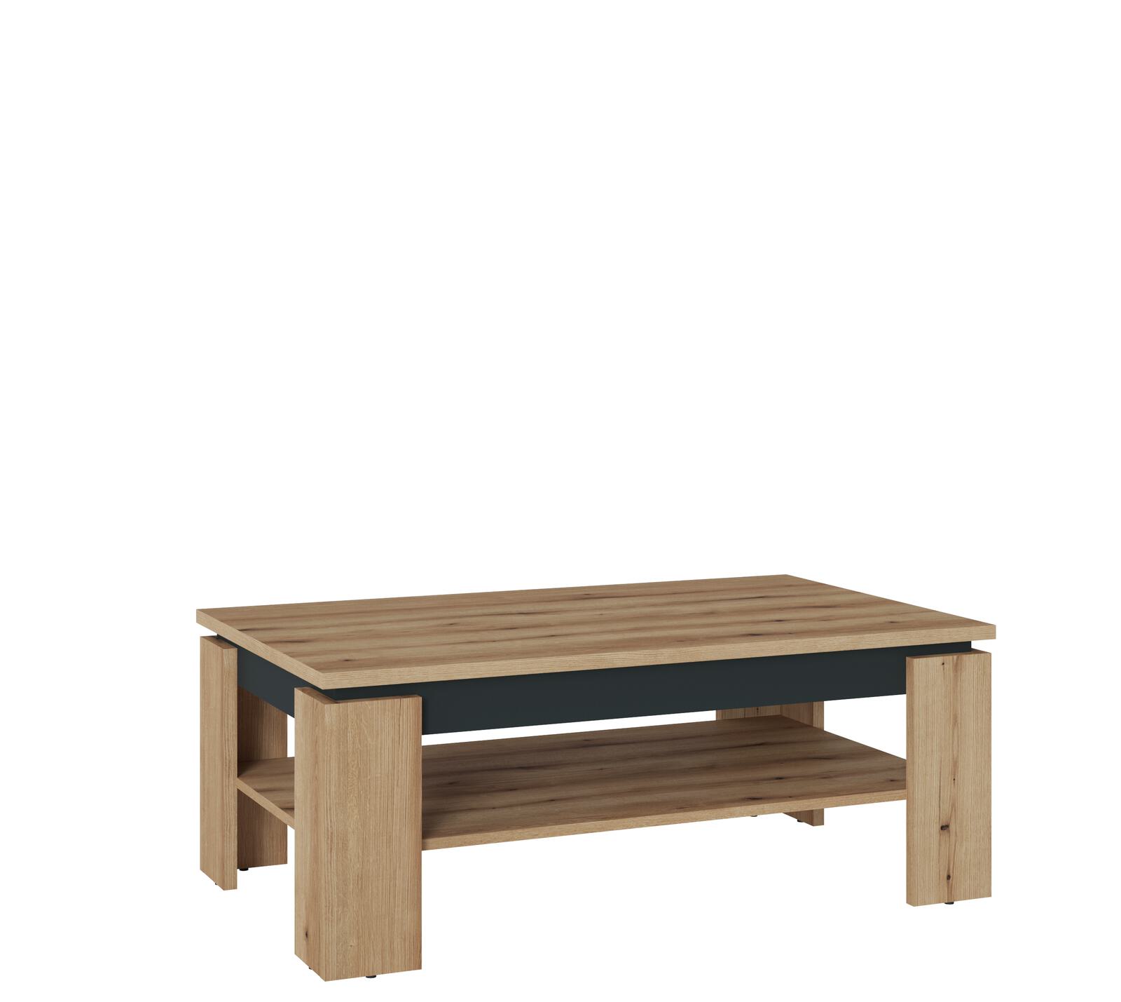Couchtisch Corte ca. 110x43x67cm in Eiche Nachbildung/Cosmos grau