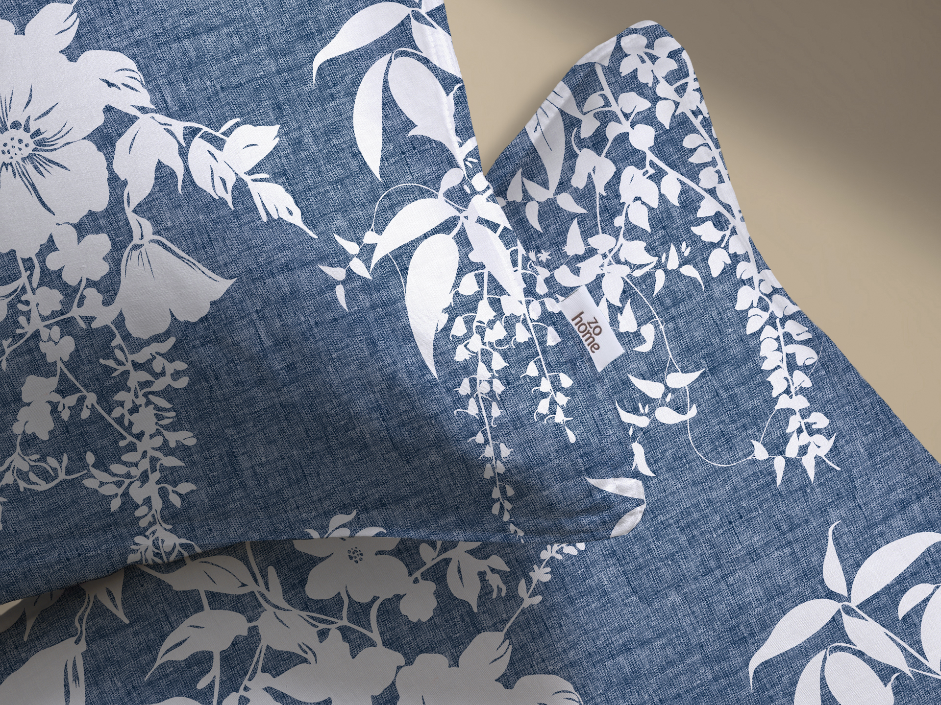 Heckettlane Bettwäsche ca. 135x200cm in Farbe Denim, Kissen, Dekoration für Zuhause, Kopfkissen, Leinen