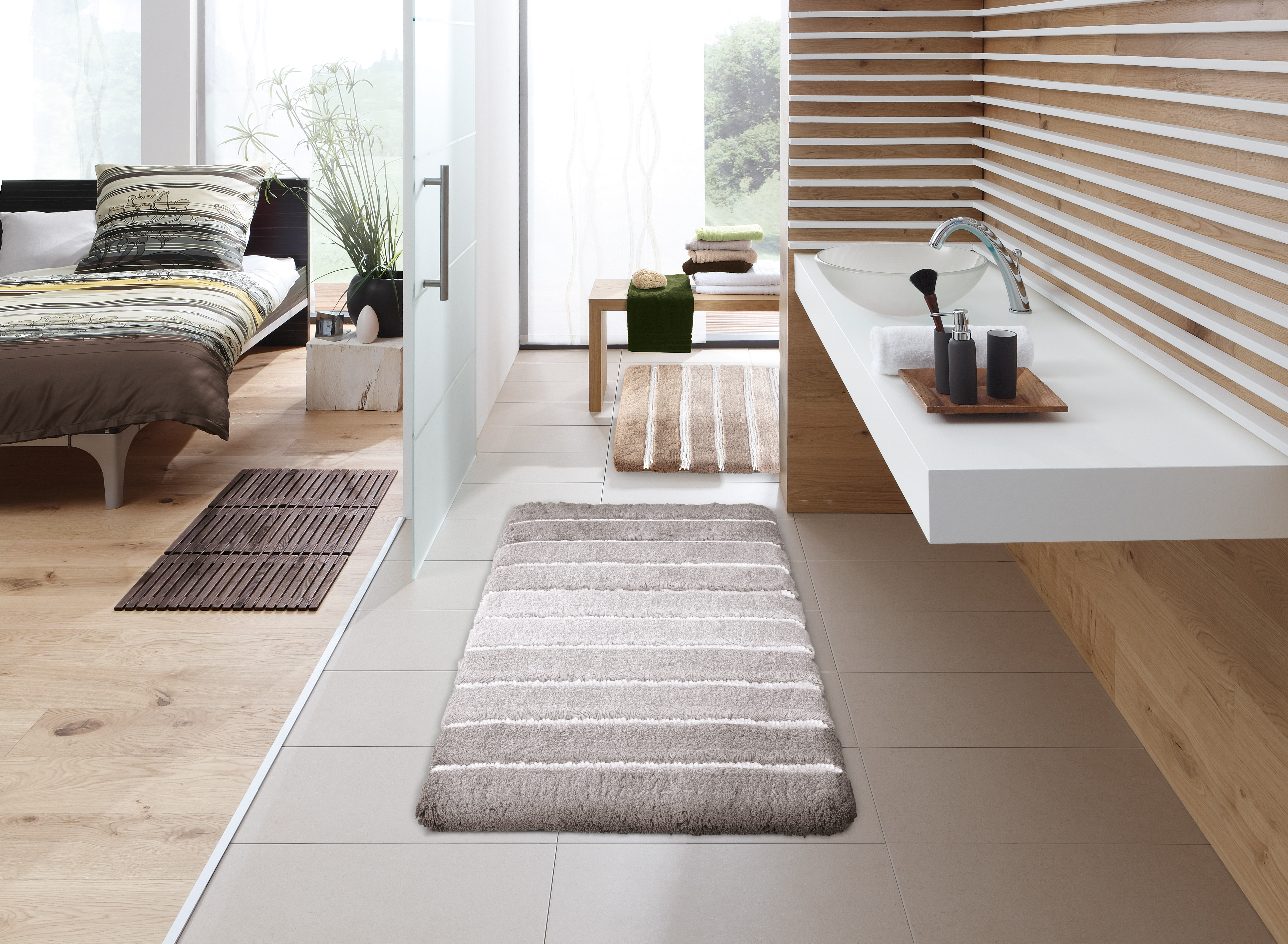 Kleine Wolke Badteppich PHOENIX ca. 60x60cm in Farbe Taupe