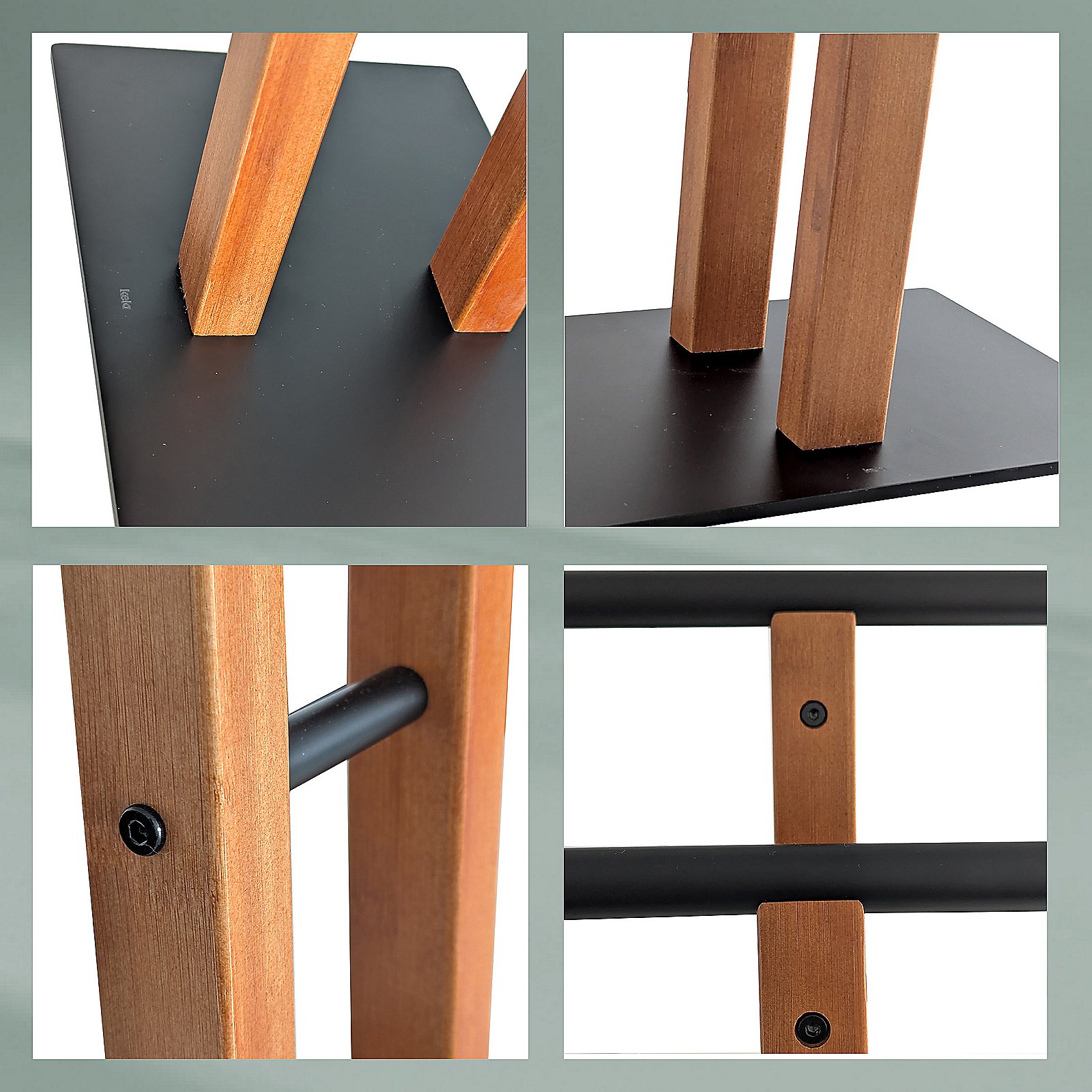 Kela Handtuchhalter AMIR in Schwarz, Holz, Sperrholz, Mobiliar, Regal