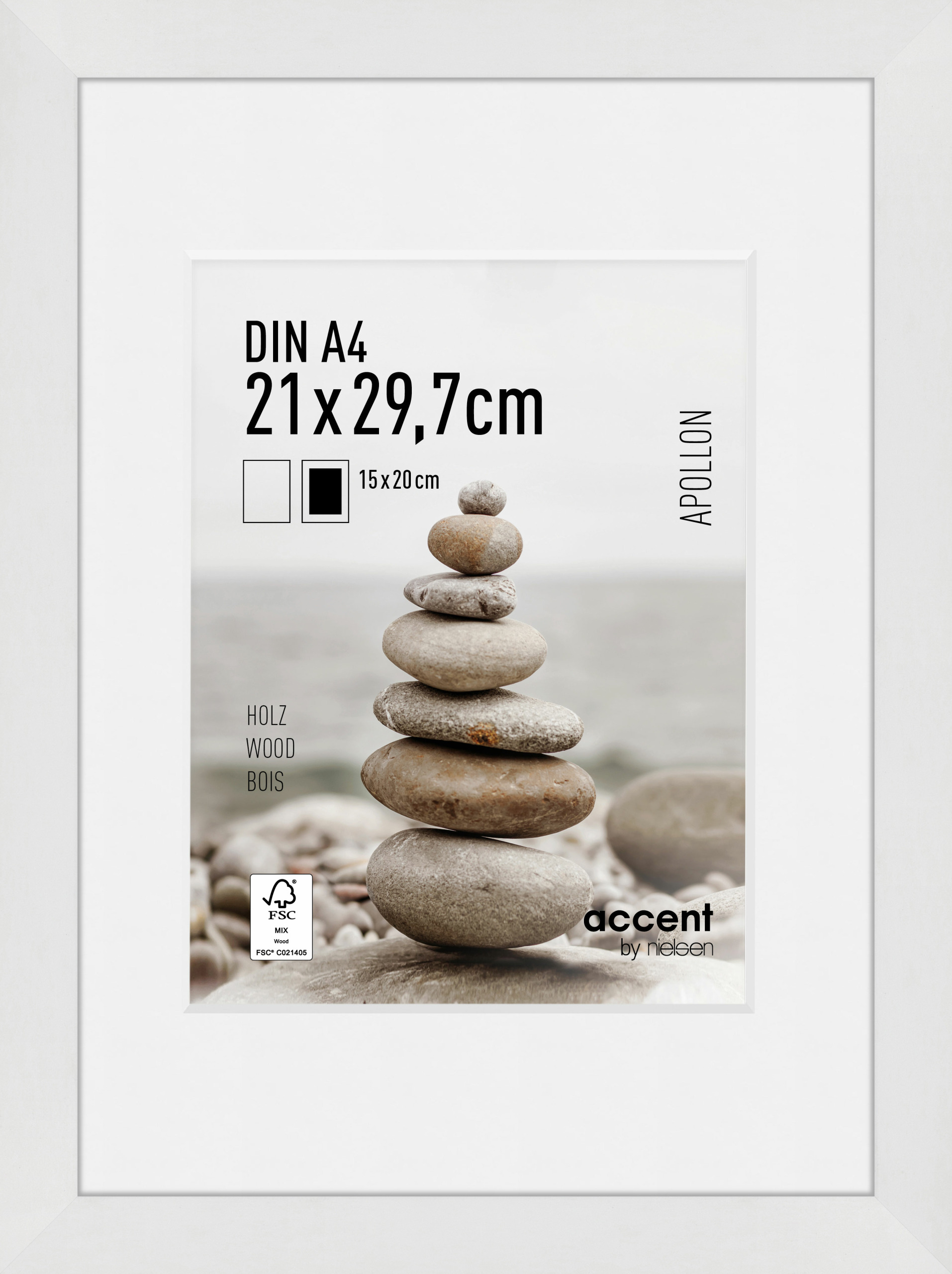 Accent by Nielsen Holz Bilderrahmen Apollon ca. 21x29,7cm in Farbe White