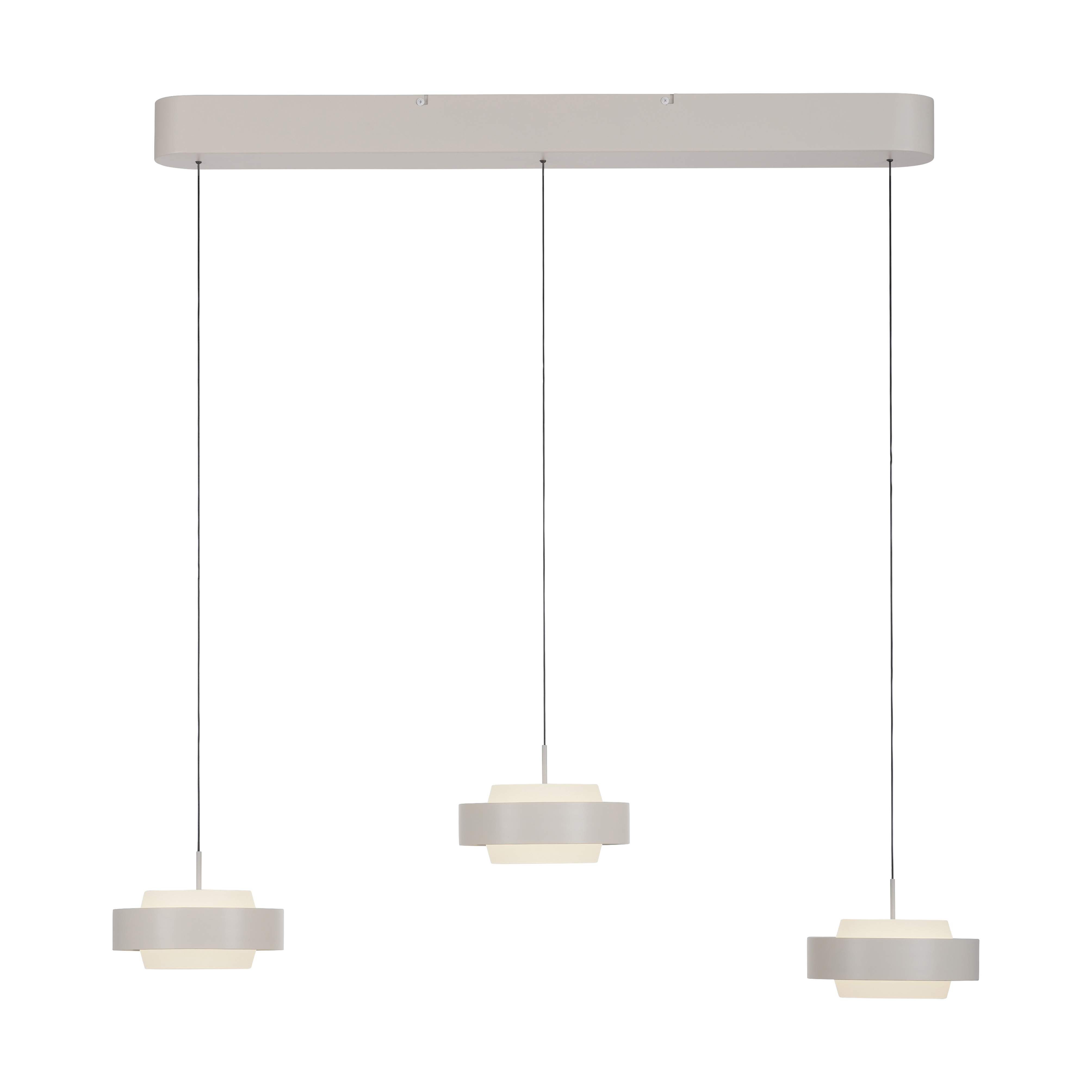 LED-Pendelleuchte ELMO in Sandbrise, hängelampe, drei pendel, deckenleuchte, metallisch grau, mehrfached wie