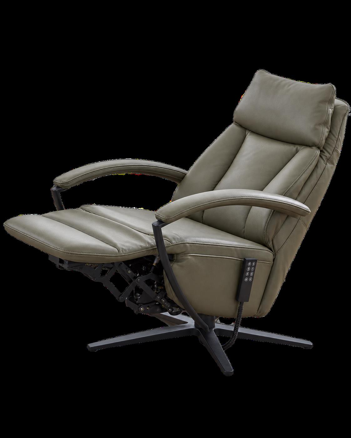 Hukla Relaxsessel HU-EC22138  Grün, Relaxstuhl, Liegesessel, Lederbezug, Sessel, Fußstütze