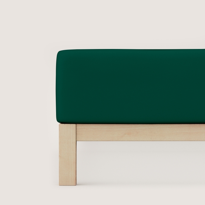 Schlafgut Pure Boxspring Spannbettlaken ca. 120x200-130x220cm in Farbe Green Deep