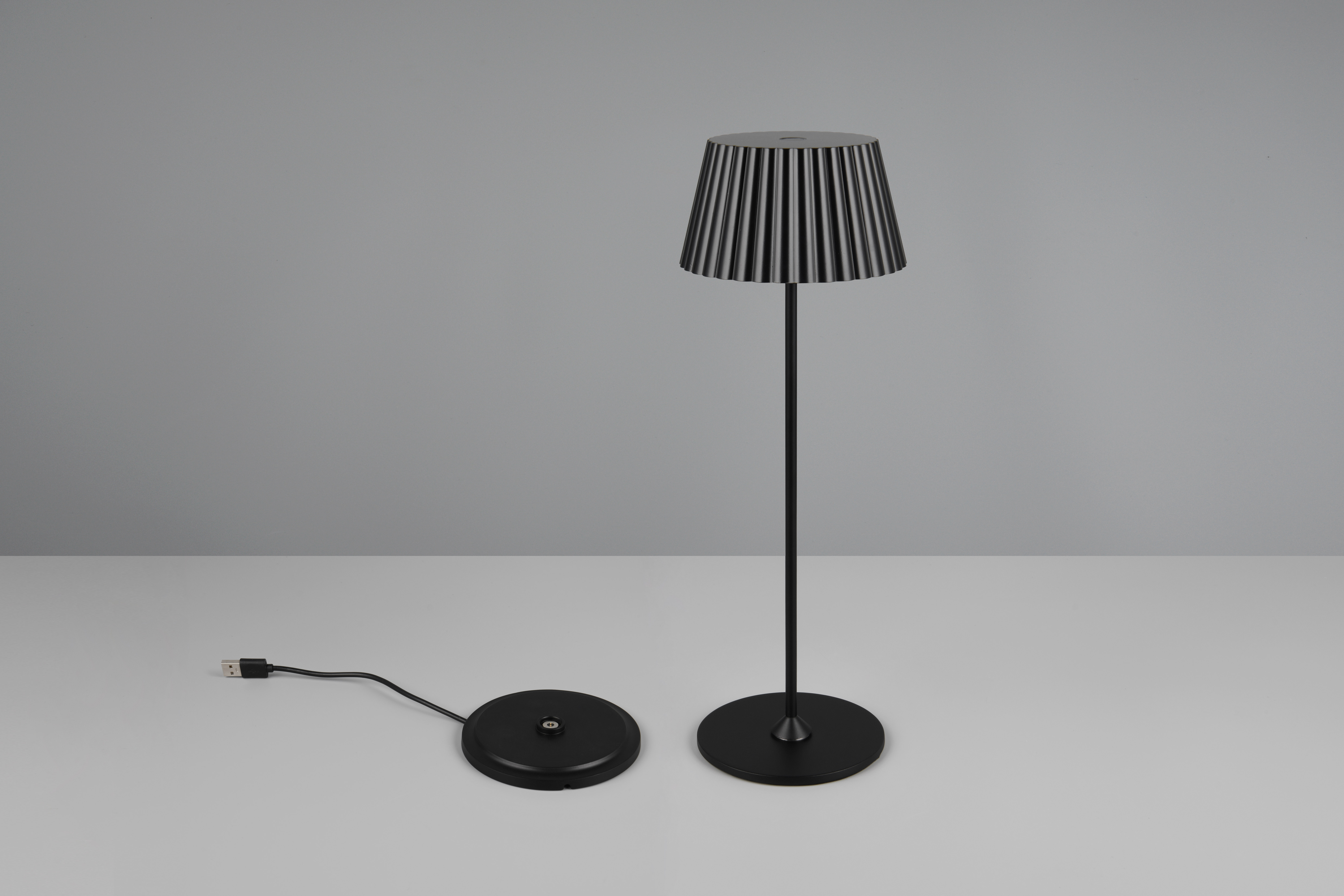 Reality Leuchten LED-Tischleuchte SUAREZ in schwarz matt, Kunststoff schwarz