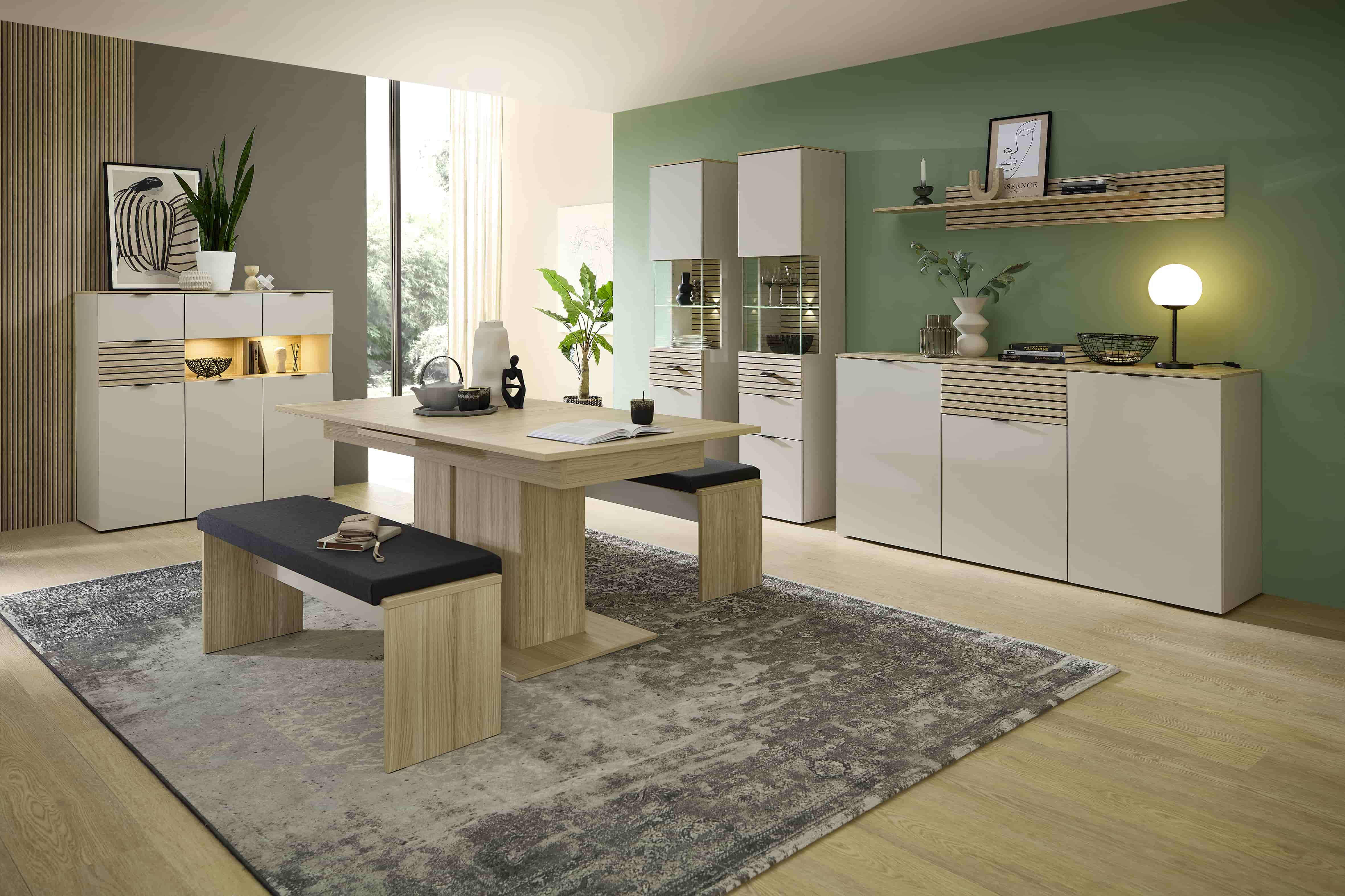 Innostyle Vitrine INA in Kaschmir/Riva Eiche