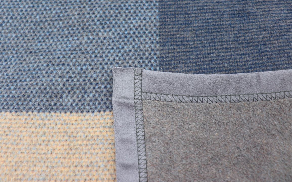 Biederlack Decke ca. 150x200cm in Farbe Blue Woven, teppich, textur, stoff, naht, bodenbelag