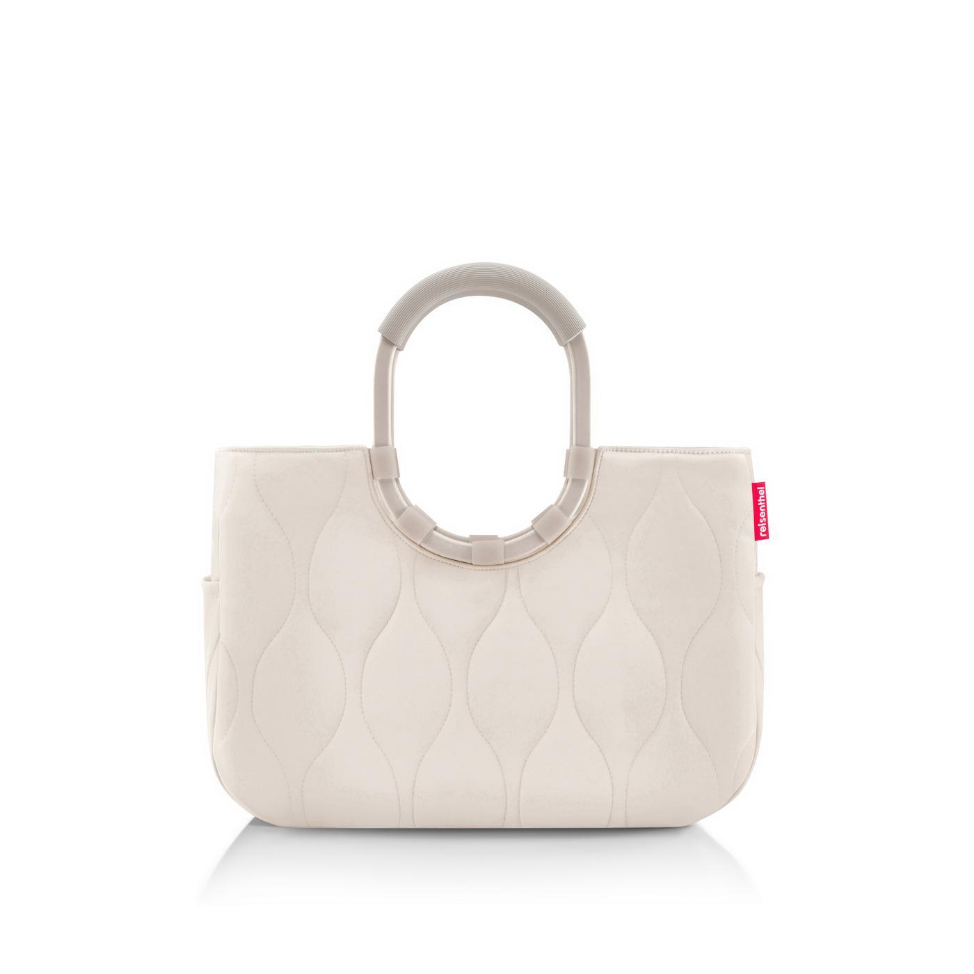 Reisenthel LOOPSHOPPER M in Farbe puffer stone, handbag, quilted, beige, top-handle, soft-leather